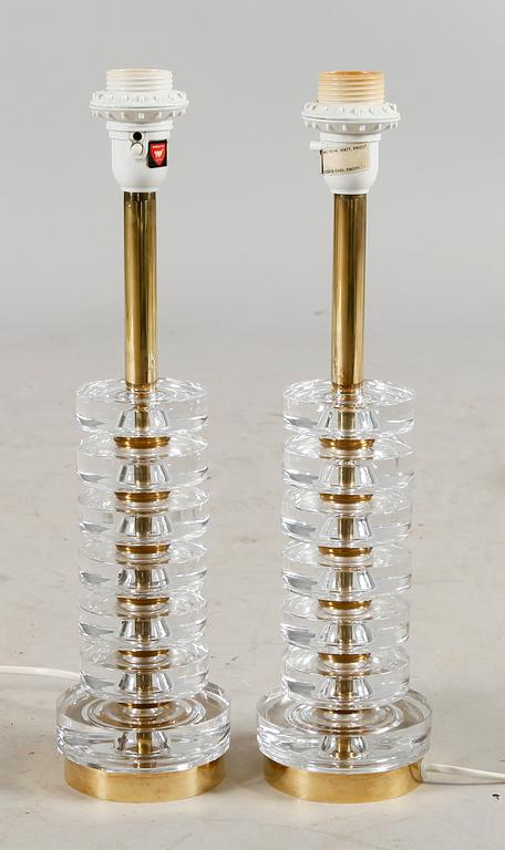 BORDSLAMPOR, 1 par, Carl Fagerlund, Orrefors, RD 1983.