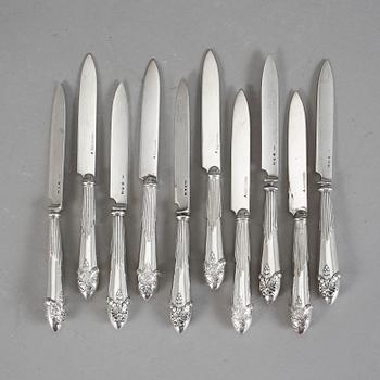 KNIVAR, silver, 12+5 st, "Empire", CG Hallberg, Stockholm, 1910.