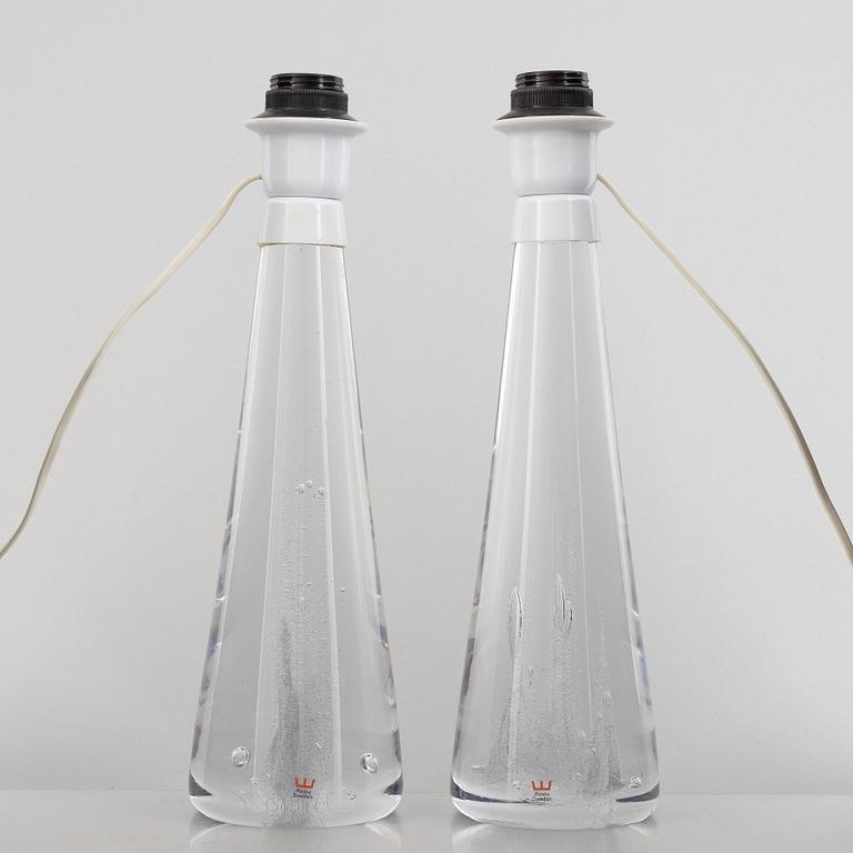 Vicke Lindstrand, bordslampor, ett par, Kosta.