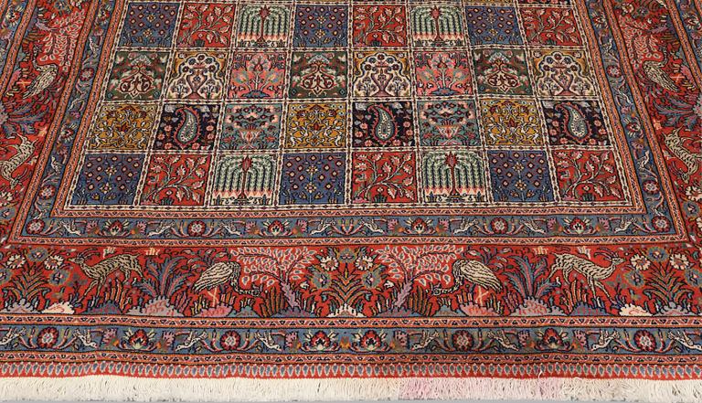 A Moud part silk carpet, 298 x 199 cm.