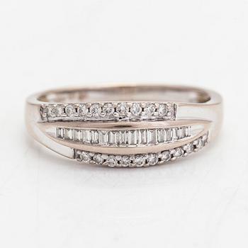 Ring, 14K vitguld och diamanter tot. ca 0,26 ct.  Kultakeskus, Tavastehus.