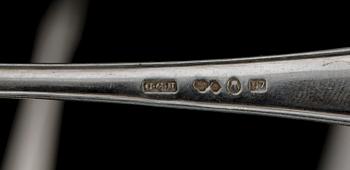 EFTERRÄTTSBESTICK, 36 delar, silver, "Svensk spets", CG Hallberg, Stockholm 1919-1922.