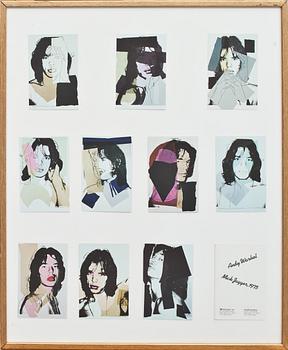 ANDY WARHOL, efter, 10 st, färgoffsettryck,"Mick Jagger" Castelli Graphics, 1975.