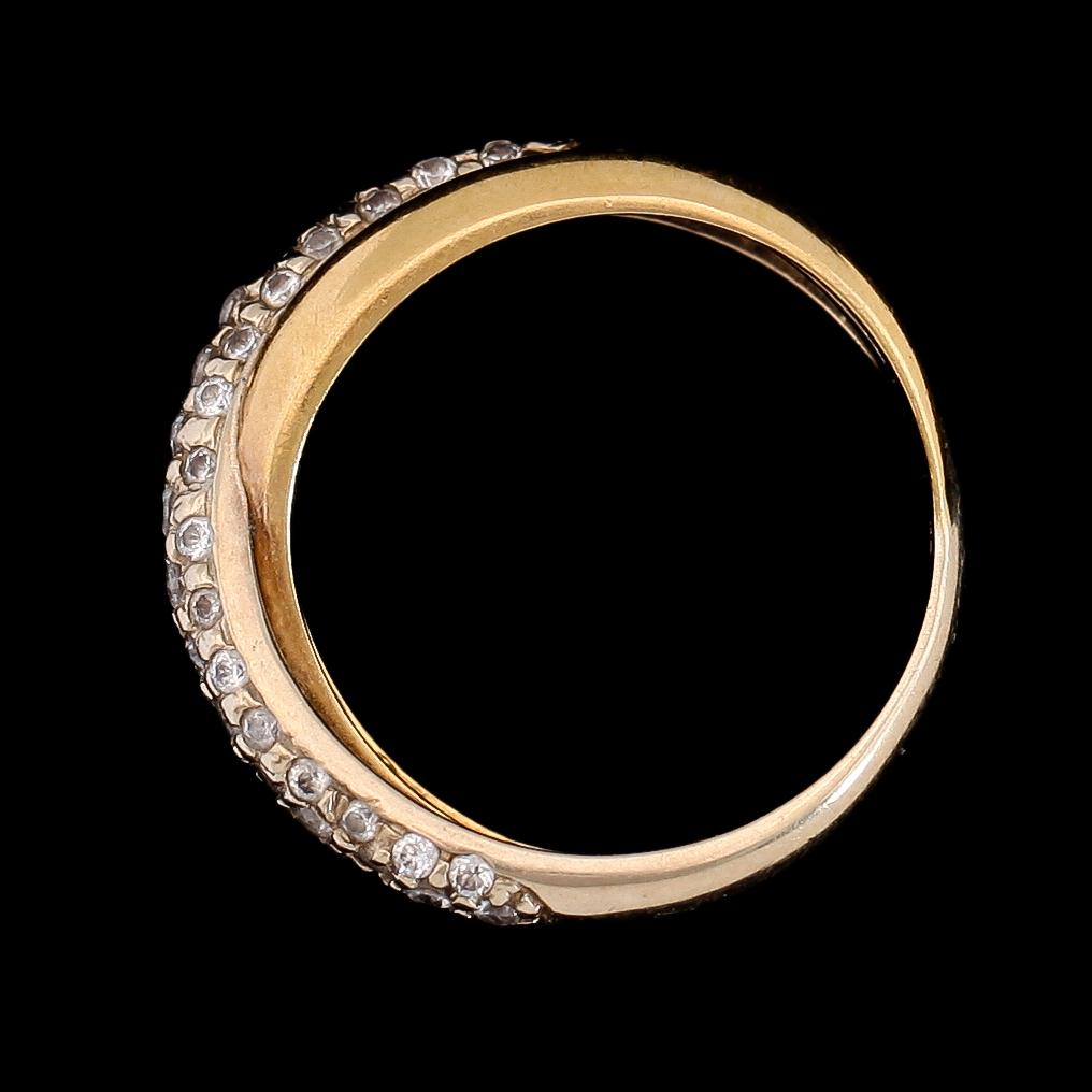 RING, 18K guld/vitguld, vita stenar.
