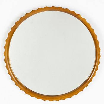 A Swedish Modern beech mirror, 1940's/40's.