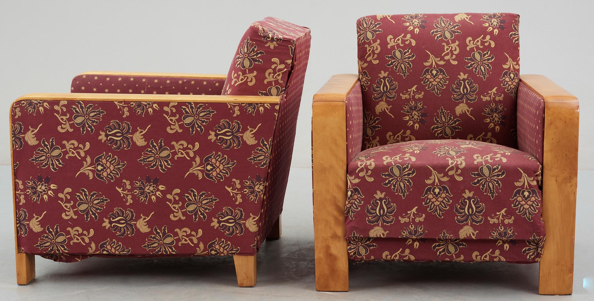 FÅTÖLJER, ett par, Art Deco, 1930/40-tal.