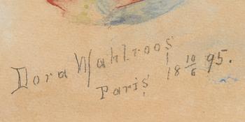 DORA WAHLROOS, watercolour, signed and dated Paris 1895.