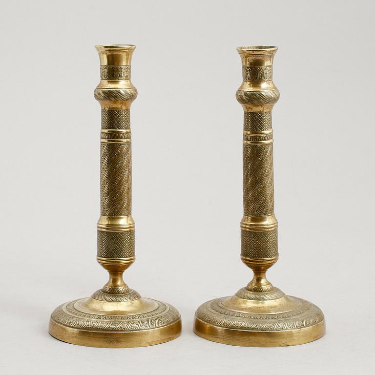 LJUSSTAKAR, 1 par, senempire, 1800-talets första hälft.