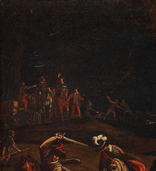 Unknown artist 17th Century. Hunting scenes, a pair.