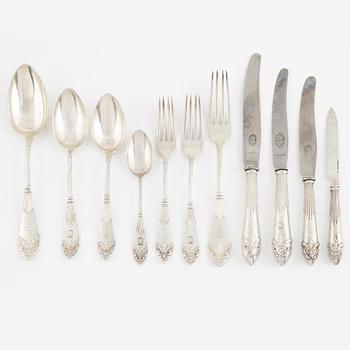 A silverware set, 98 pieces, model 'Empire', mark of C.G.Hallberg och G.A.B,  Stockholm 1897-1927.