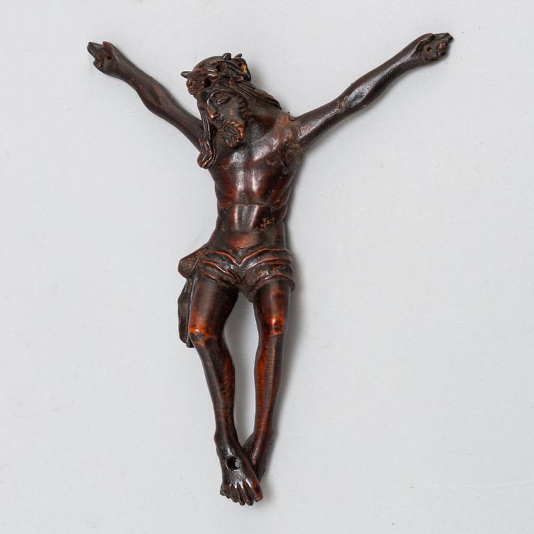 A 17th/18th century wooden crucifix.