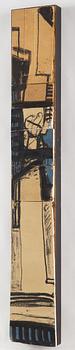 Arvid Pettersen, signed AJP and dated -90 on verso. Mixed media on panel.