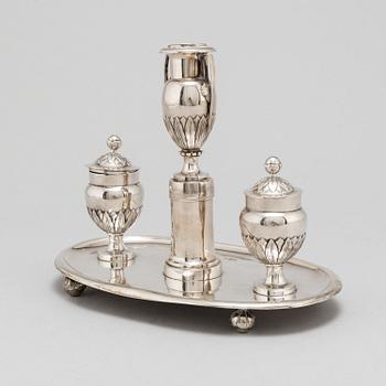 BLÄCKSTÄLL, silver, 1800-tal.