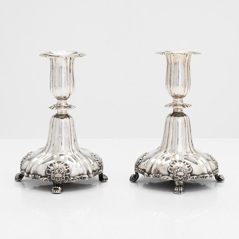 Matts Golin, ljusstakar, ett par, silver, Viborg 1851.