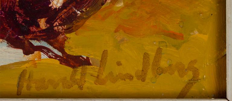 HARALD LINDBERG , olja på pannå, sign o dat a tergo 65.