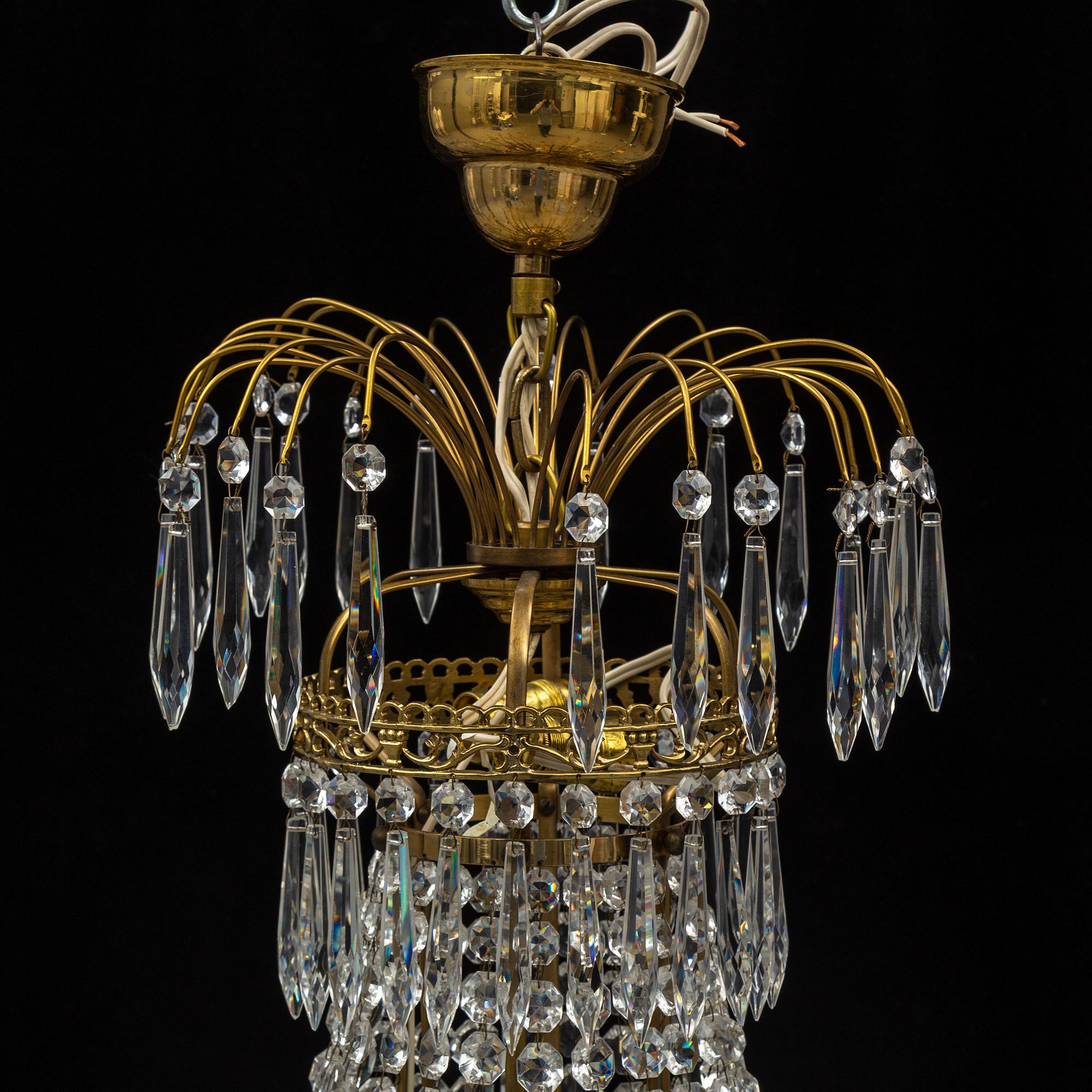A Gustavian style chandelier, second half of the 20th Century.