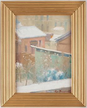 Eva Bonnier, Vy från Eva Bonniers ateljé vid Hamngatan 1, Stockholm.