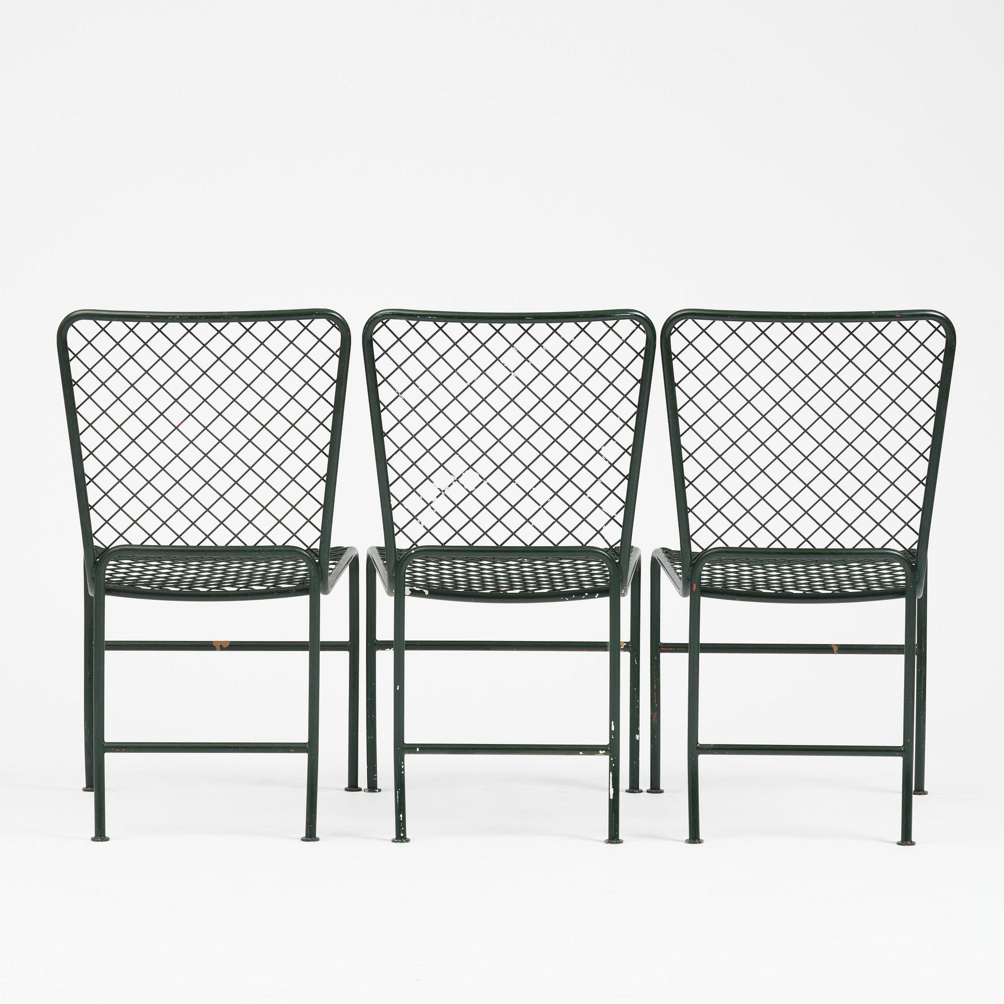 Josef Frank, trädgårdsstolar, nio stycken, modell 591, Firma Svenskt Tenn.