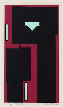 Olle Baertling, silkscreen in colours, 1950-68, signed 3/300.