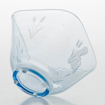 Gunnel Nyman, skål, modell 38/1081 Riihimäki Glassbruk Ab. Signerad Riihimäen Lasi Oy AO. 45. Formgiven 1938.