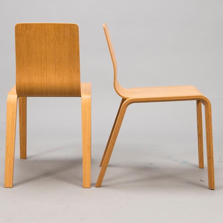 HENRIK TJAERBY, matbord och stolar, 6 st, "Bamboo", Artek Studio 2000-tal.