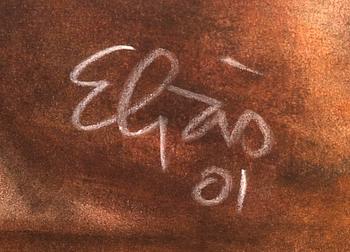 THEIS ELJAS, pastel signed.