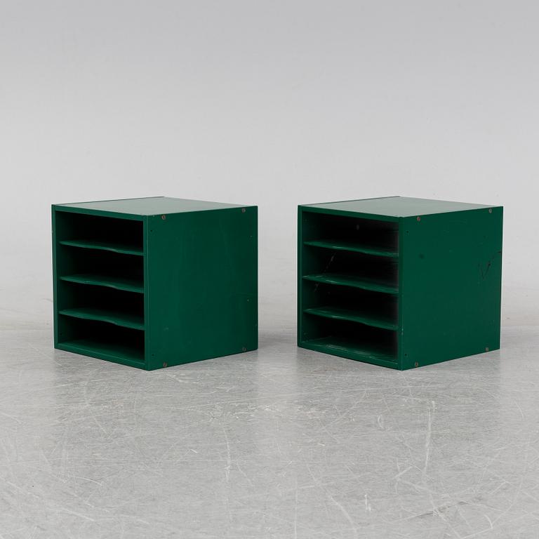 A pair of 'Rapport kub' desk drawers/shelves by Gillis Lundgren, IKEA, 1970's.