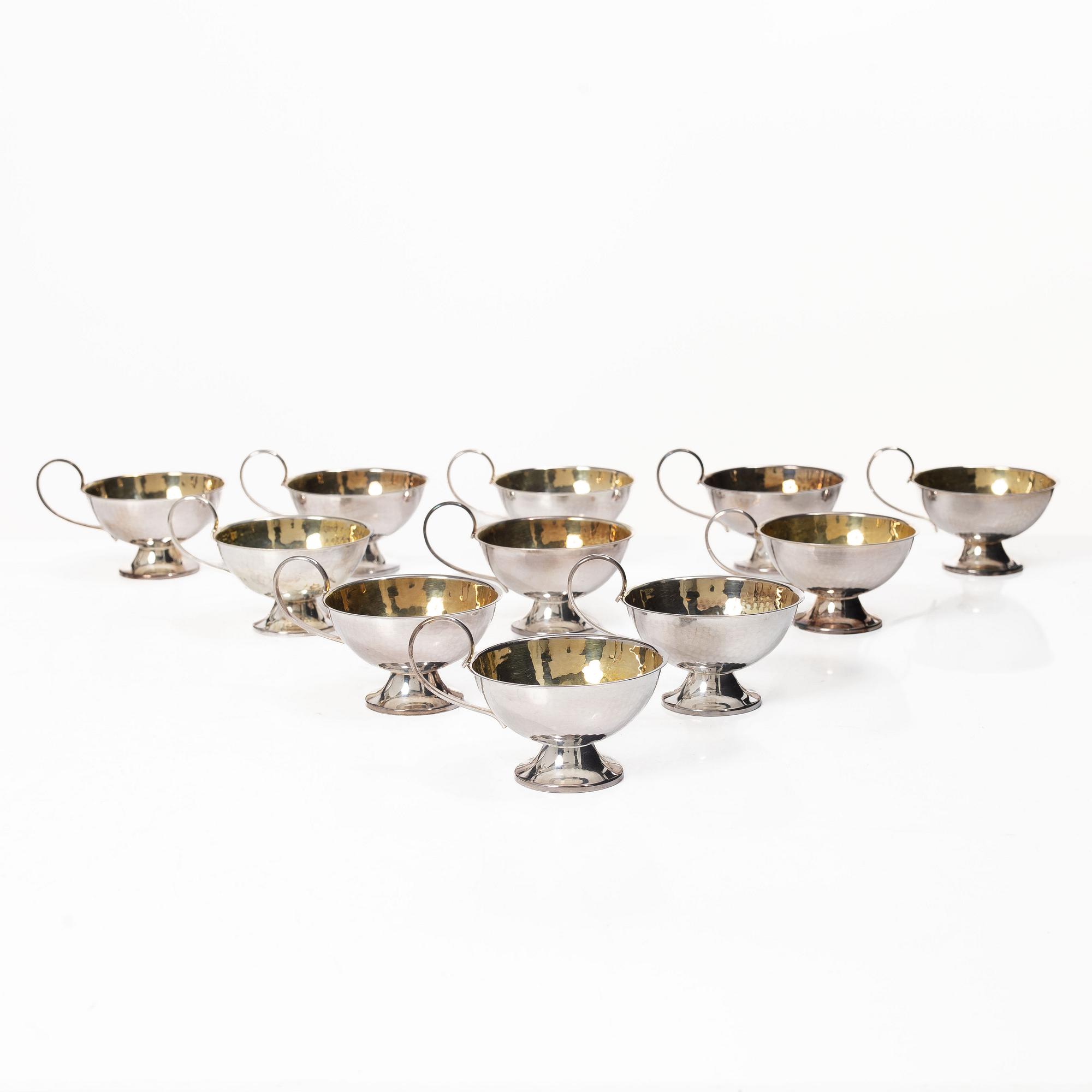 Ceson, 15 silver punch cups, Gothenburg 1965.