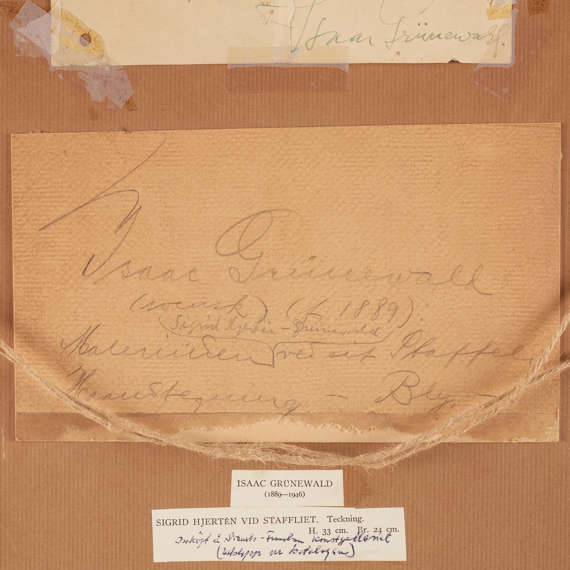 Isaac Grünewald, "Sigrid Hjertén vid staffliet".