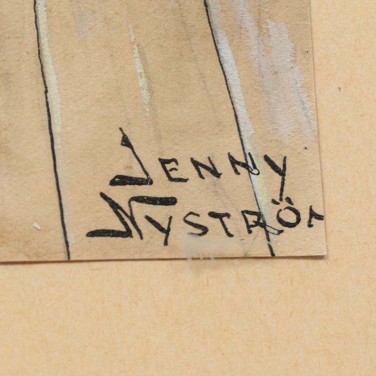 JENNY NYSTRÖM, water colour, signed.