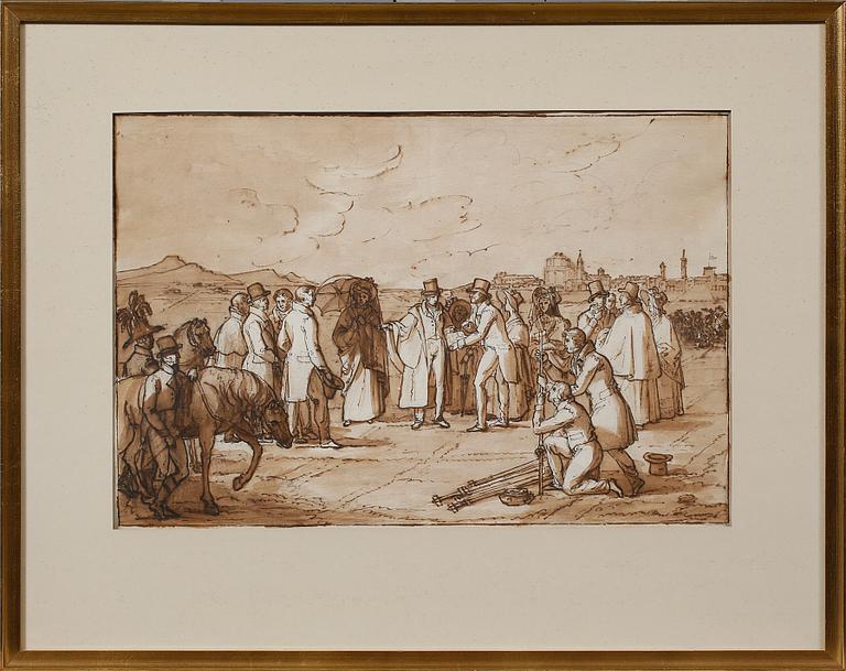 OKÄND KONSTNÄR, tusch, 1800-talets första hälft.