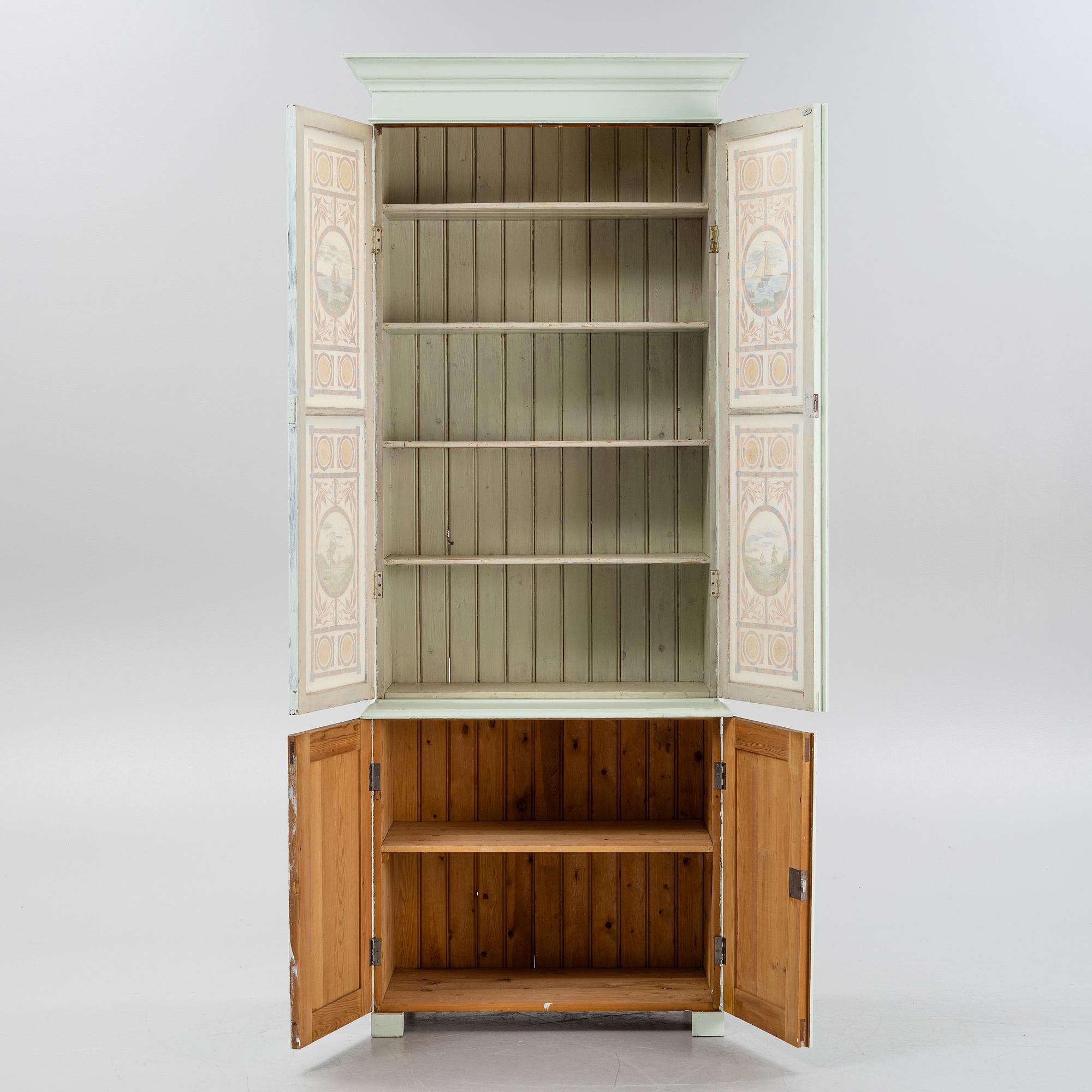 A painted cabinet, circa 1900.