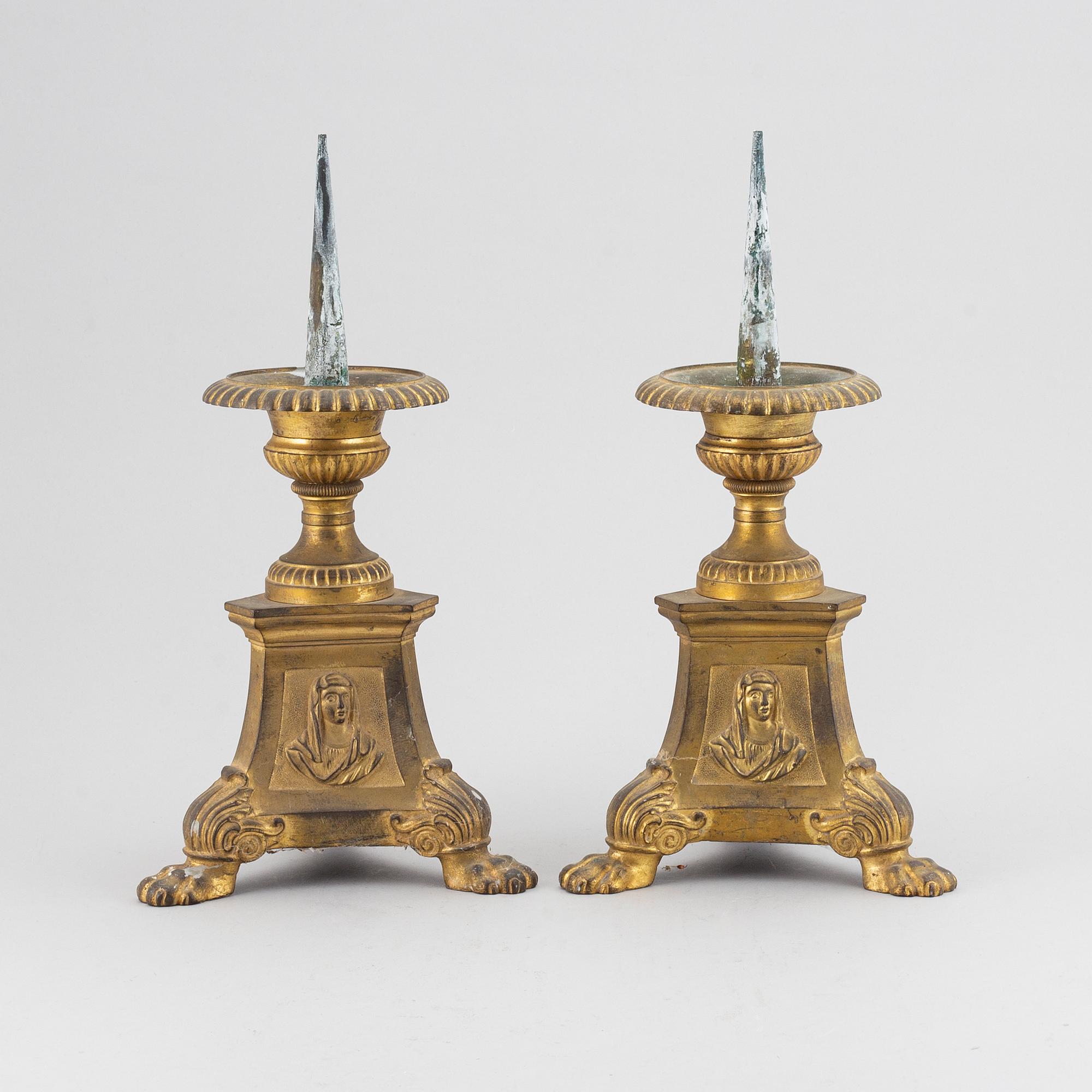 A pair of candlesticks from the 19th century.