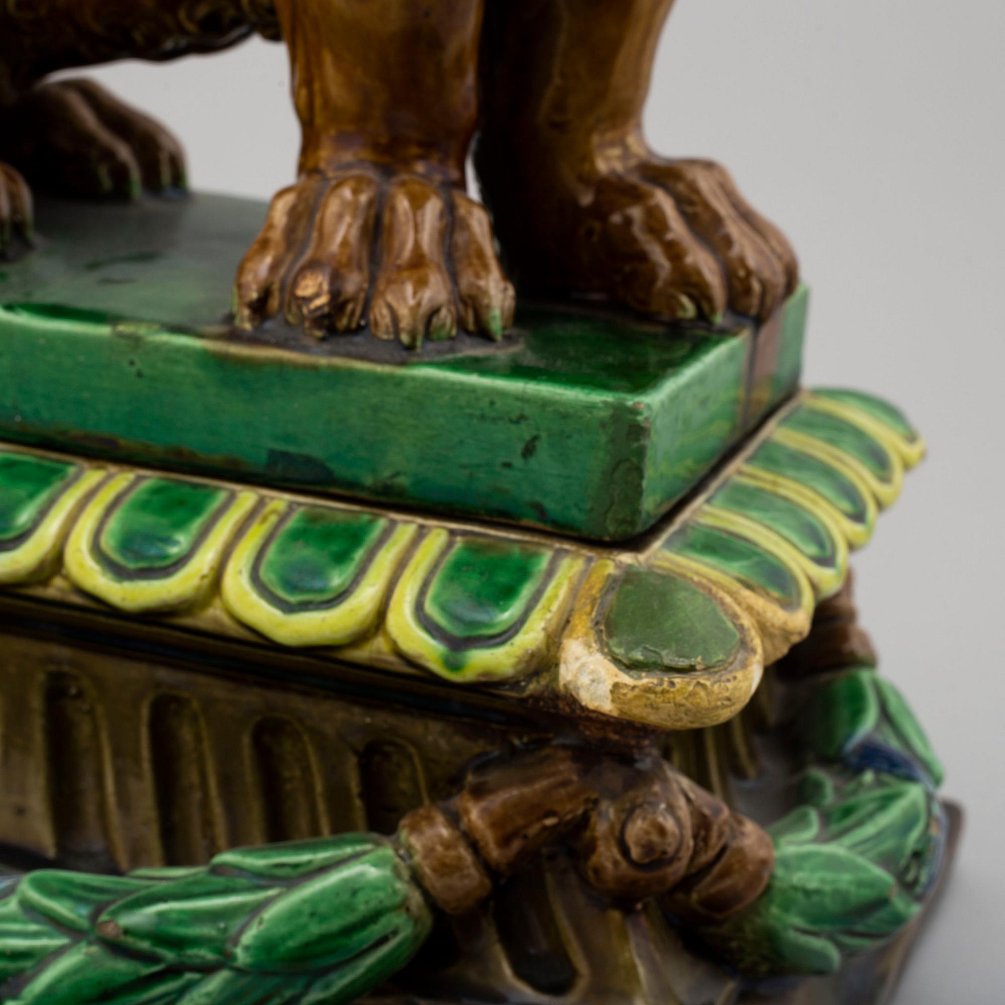 FIGURINE / SCULPTURE, majolica, 19th century.