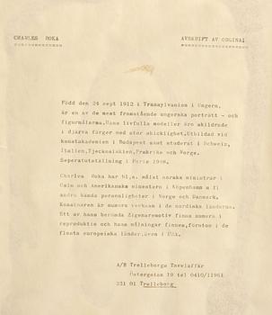 CHARLES ROKA, olja på duk, sign.