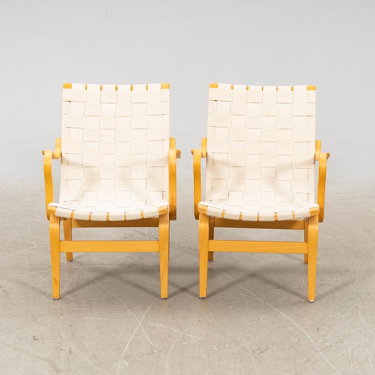 Bruno Mathsson, A pair of 'Eva' Easy chairs, for Dux, end of the 20th Century.