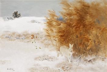657. Bruno Liljefors, Hare in winter landscape.