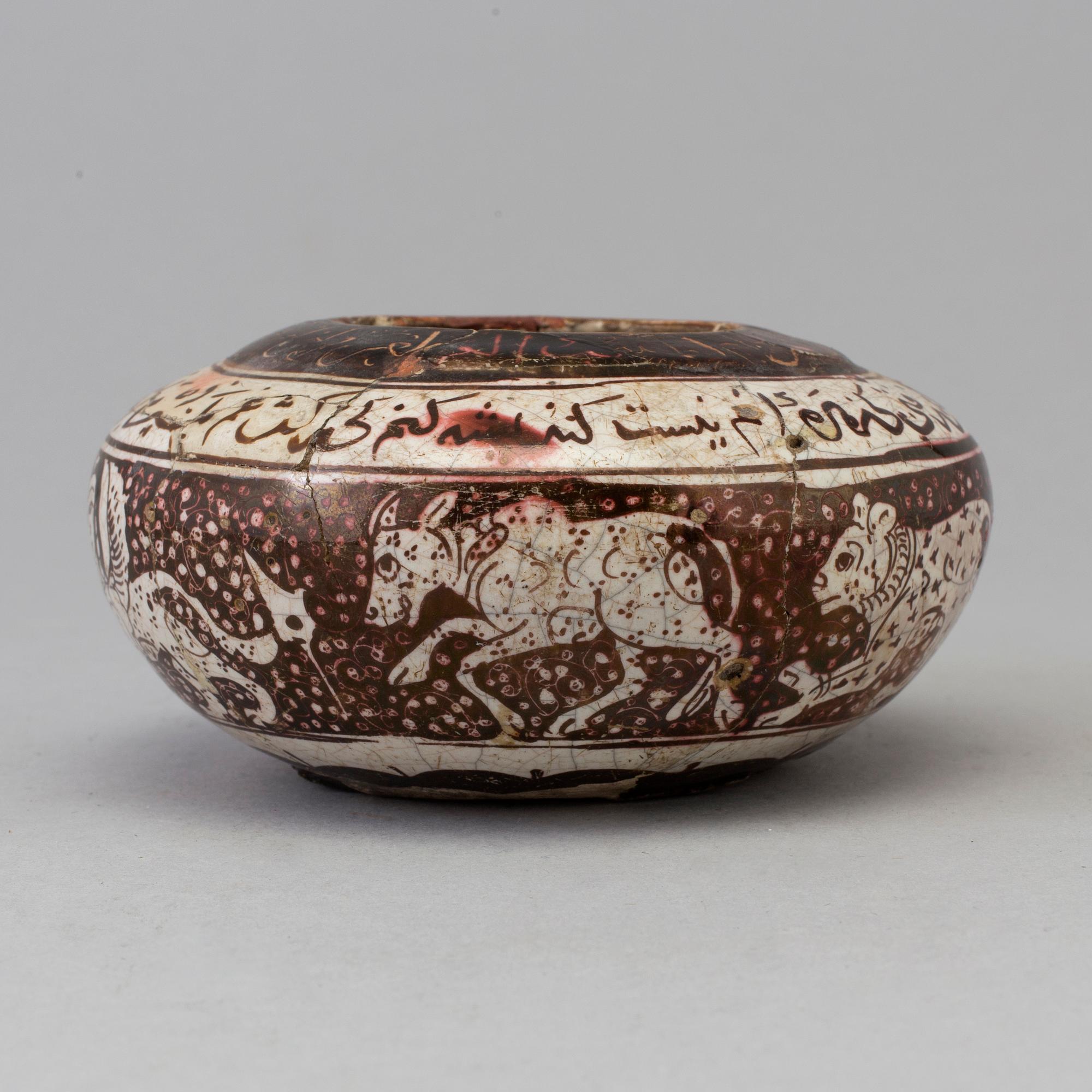 SKÅL, lergods med lysterdekor, Iran/Persien, 1200-tal.
