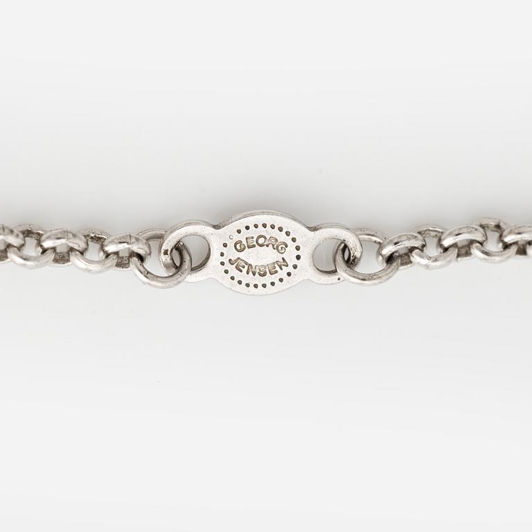 Georg Jensen, collier "Daisy", sterlingsilver med svart och vit emalj.