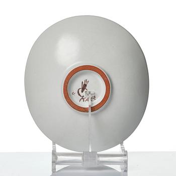 Wilhelm Kåge, two faience dishes, Gustavsbergs studio, Sweden, 1940's.
