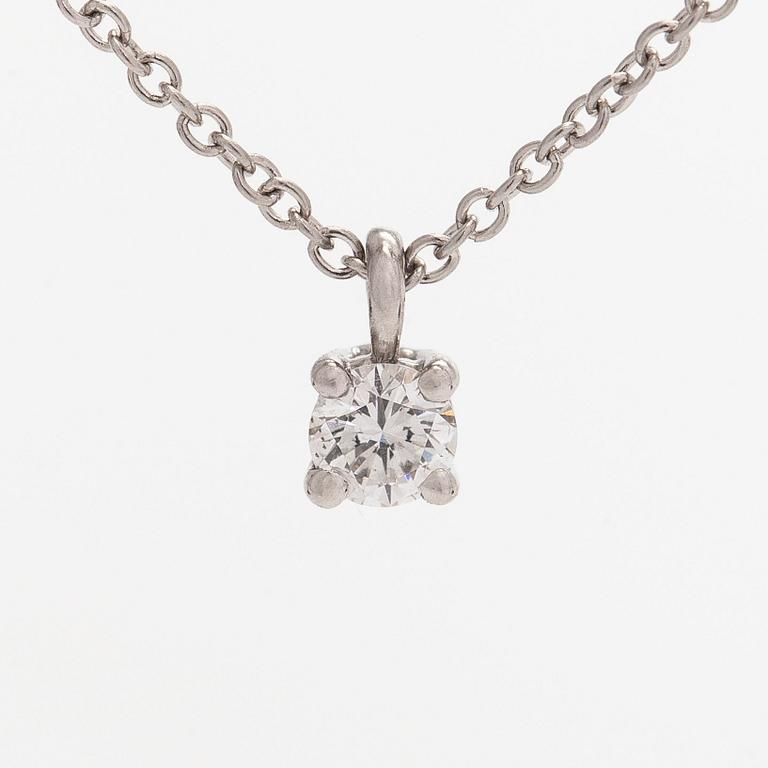 Tiffany & Co, kaulakoru / riipus ja ketju, platinaa, briljanttihionta timantti.