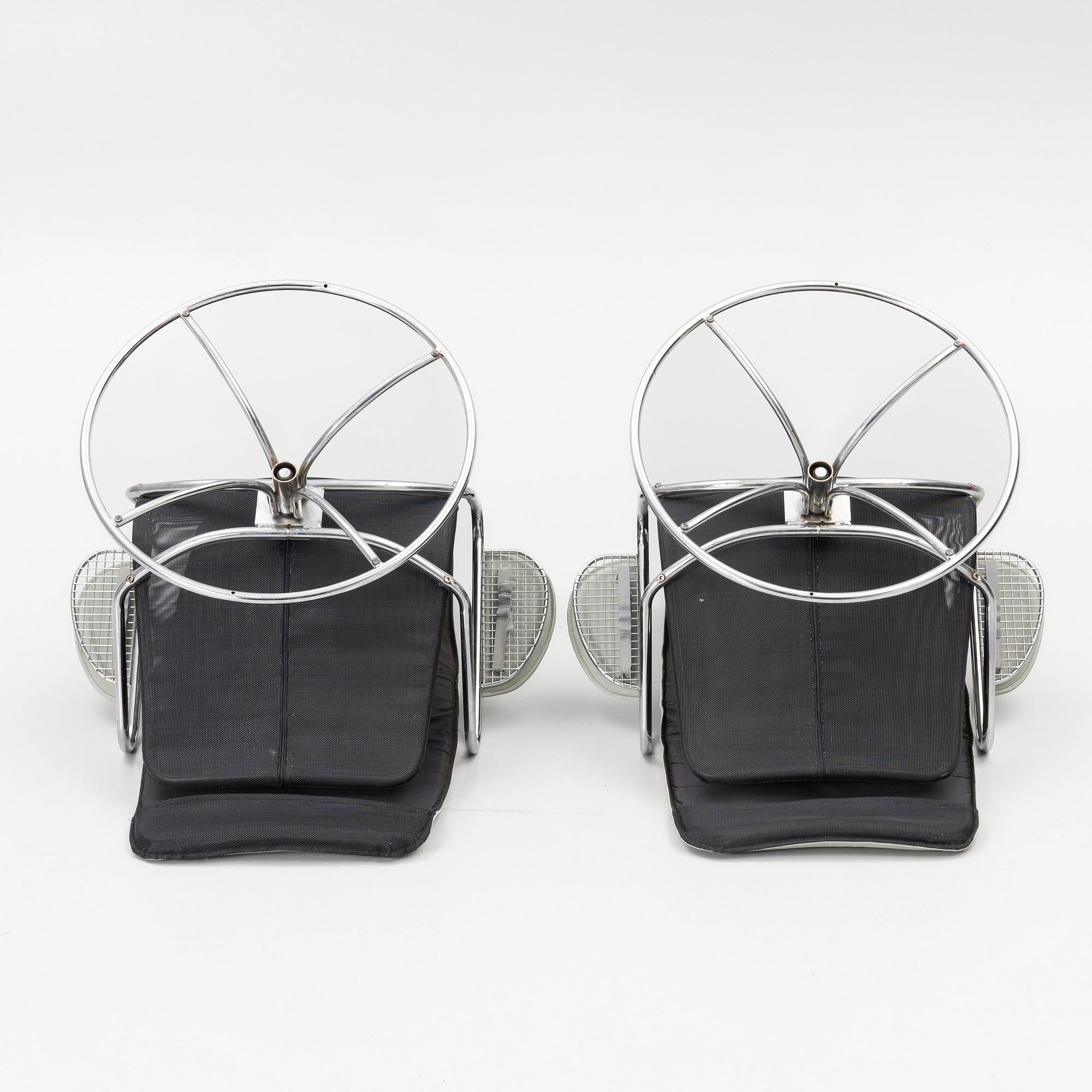 Tord Björklund, a pair of swivel lounge armchairs, 'Exen', IKEA, 1988.