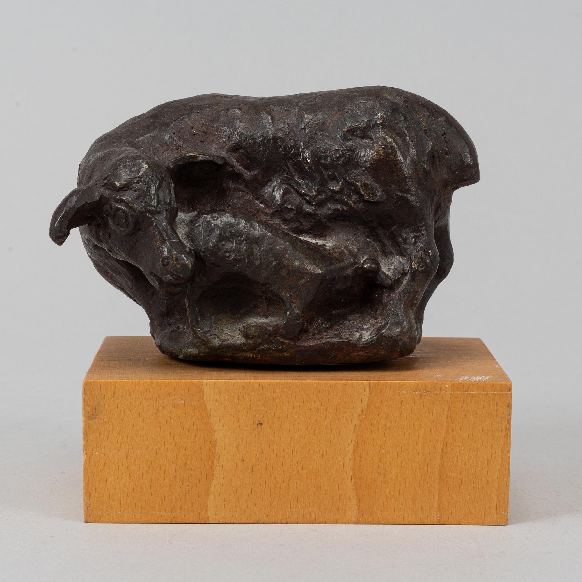 Henrik Allert, skulptur, brons, signerad. Höjd 7 cm.