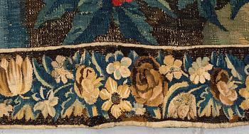 A tapestry, “La poesie pastoral”, tapestry weave, ca 251,5 x 283 cm, after Boucher, France 18th century.