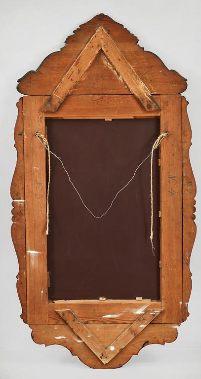 SPEGEL samt SKÅP, troligen Dalarna, 1900-tal.