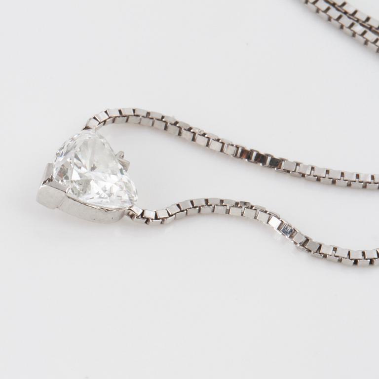 HALSBAND, med hjärtslipad diamant ca 1.00 ct,  Balestra Italien.