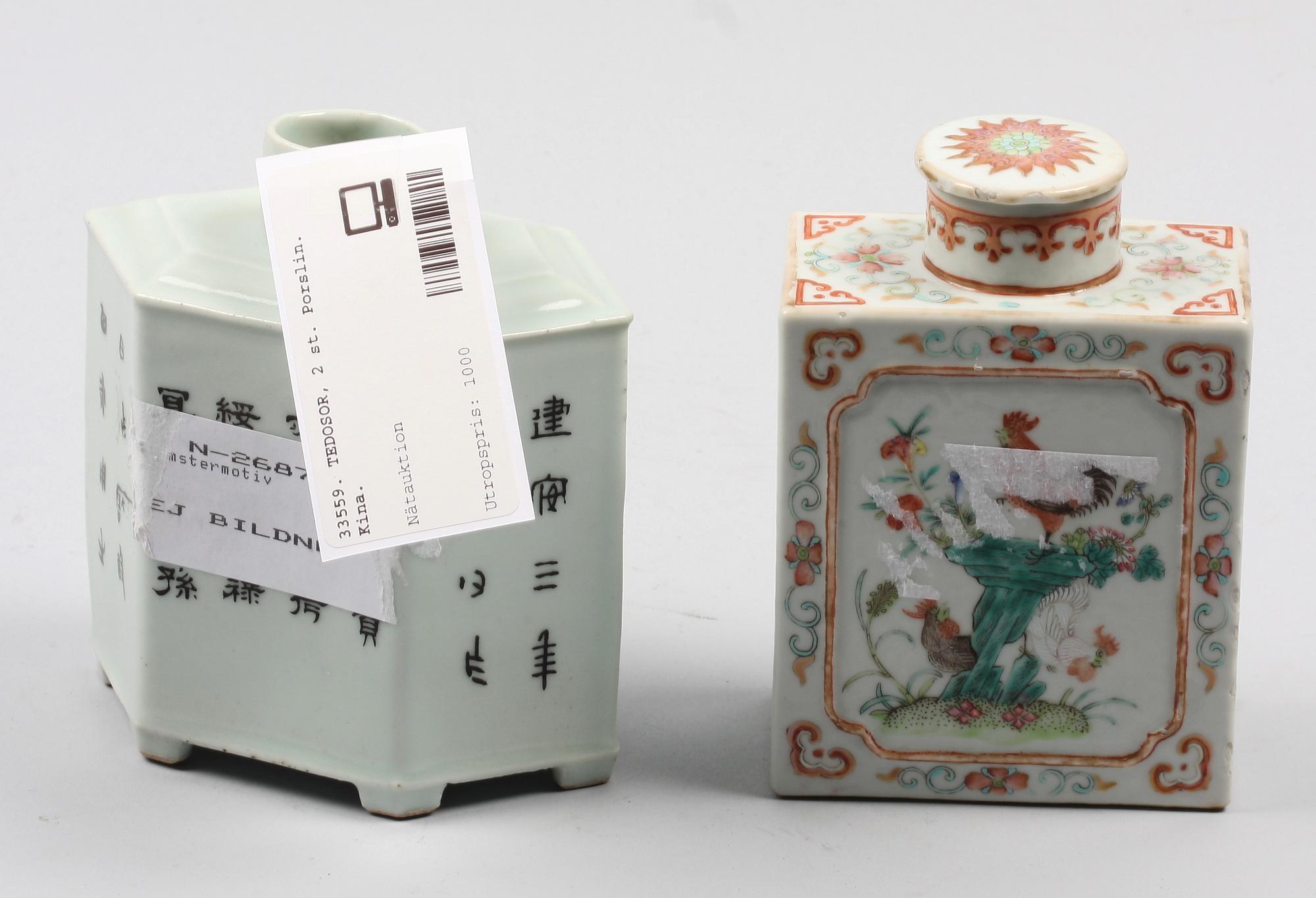 TEDOSOR, 2 st. Porslin. Kina.
