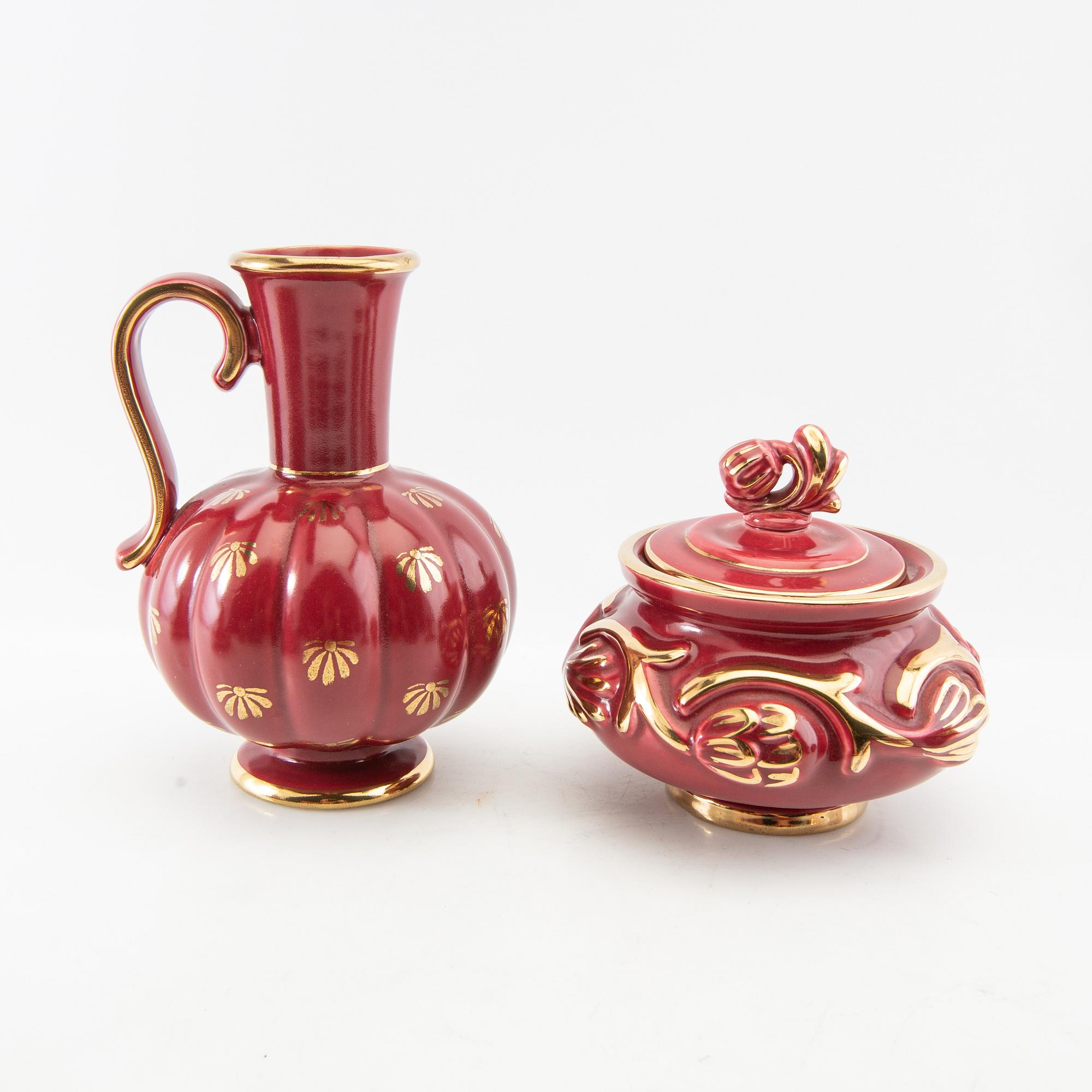 Arthur Percy, 25 pieces, "Rubin", Gefle, mid-20th century.