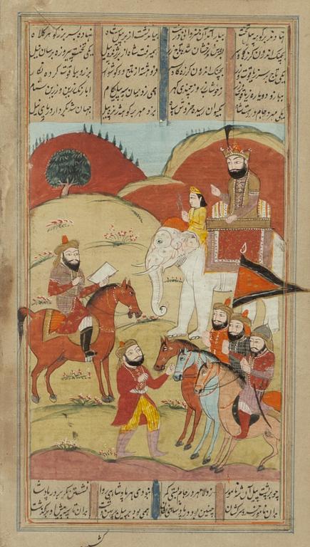 Figurscener, 4 st Mogul-stil, Iran Qajardynastin.