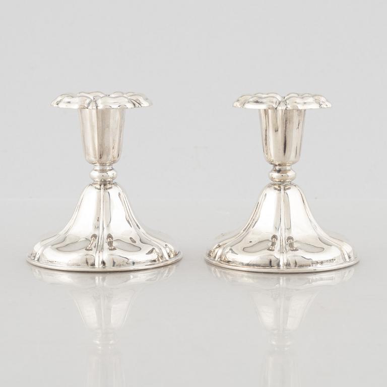 Miettinen & Nurmi, candlesticks, a pair, silver, Turku 1958.